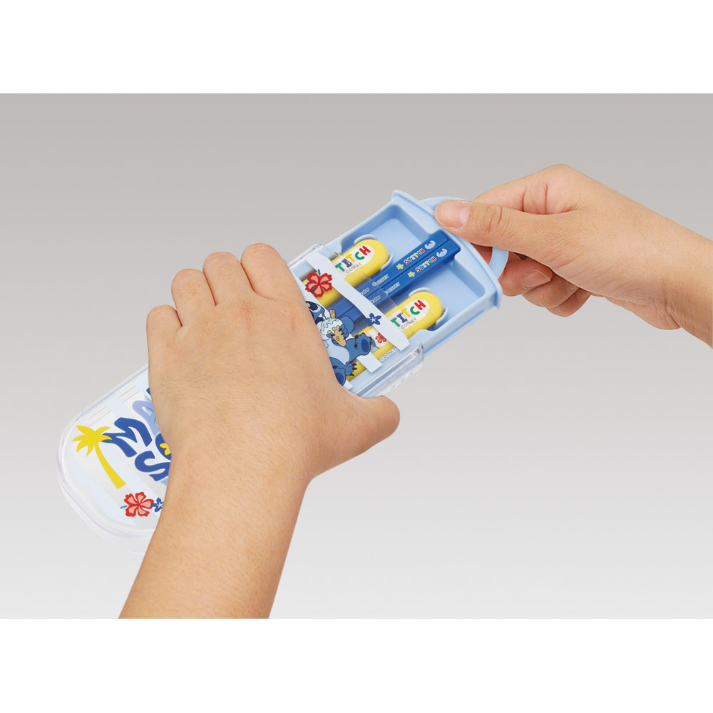【メール便対象品】 スケーター 箸 スプーン フォーク セット 子供 お弁当 日本製 カトラリーセット skater TACC2 リロ＆スティッチ 26年 スティッチ ディズニー 男子 女子【キャラクター トリオセット 食洗機 対応 弁当箱 スプーンセット お箸】