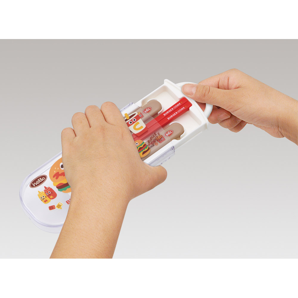 【メール便対象品】 スケーター 箸 スプーン フォーク セット 子供 お弁当 日本製 カトラリーセット skater TACC2 バーガーコンクス BURGER CONX 男の子 女の子【キャラクター トリオセット 食洗機 対応 携帯 箸 弁当箱 スプーンセット お箸】