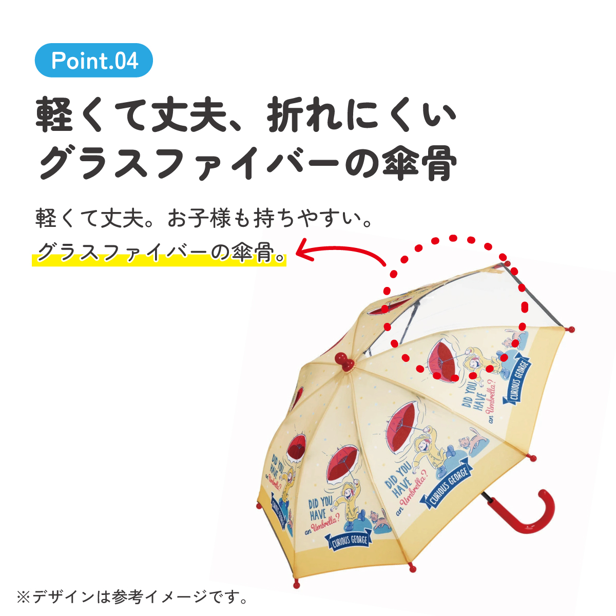 子ども傘 35cm おさるのジョージ23/UB0_4973307629983 【 レイン】