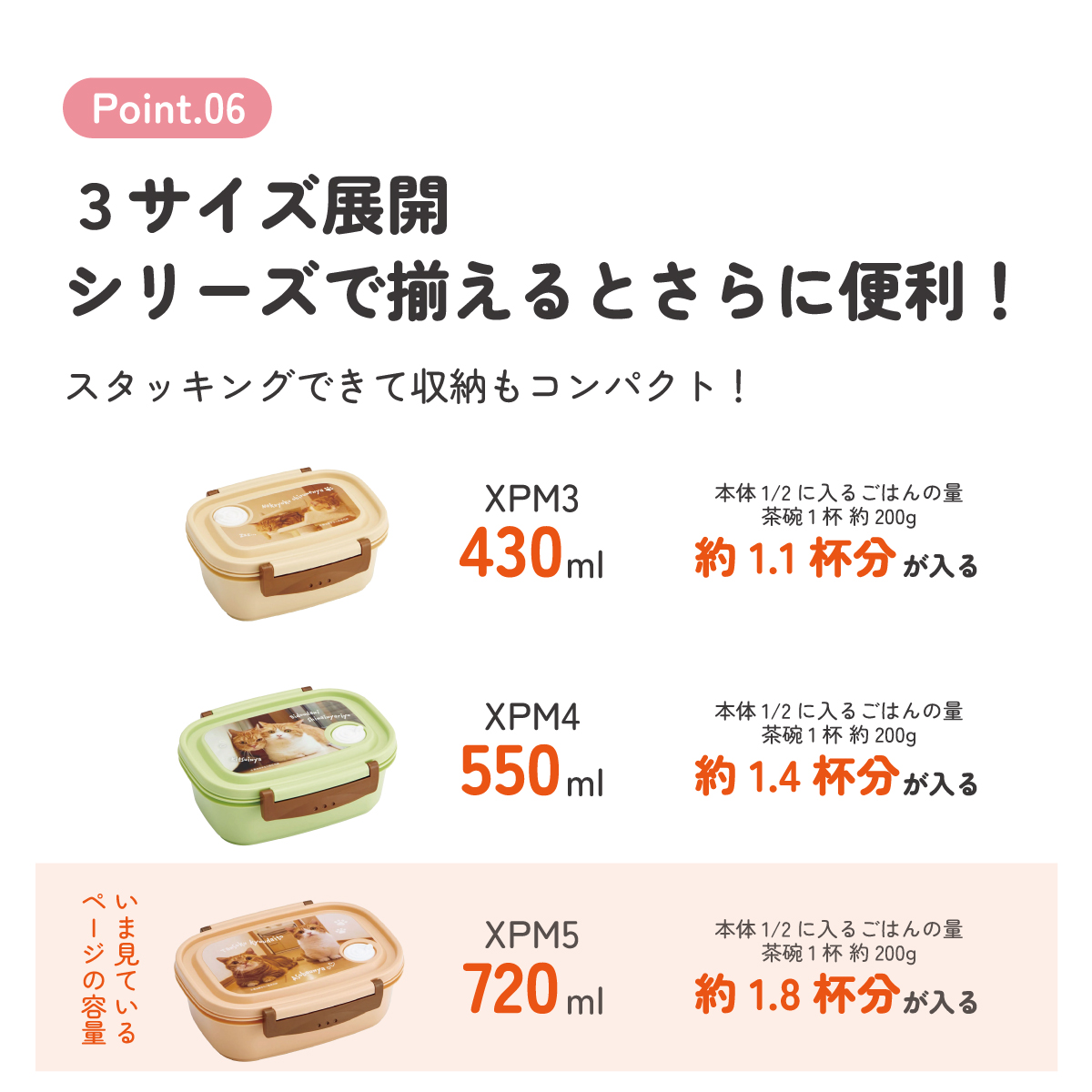 ラク軽弁当箱(L) 1段/720ml茶太郎ときなこ/XPM5_4973307664083