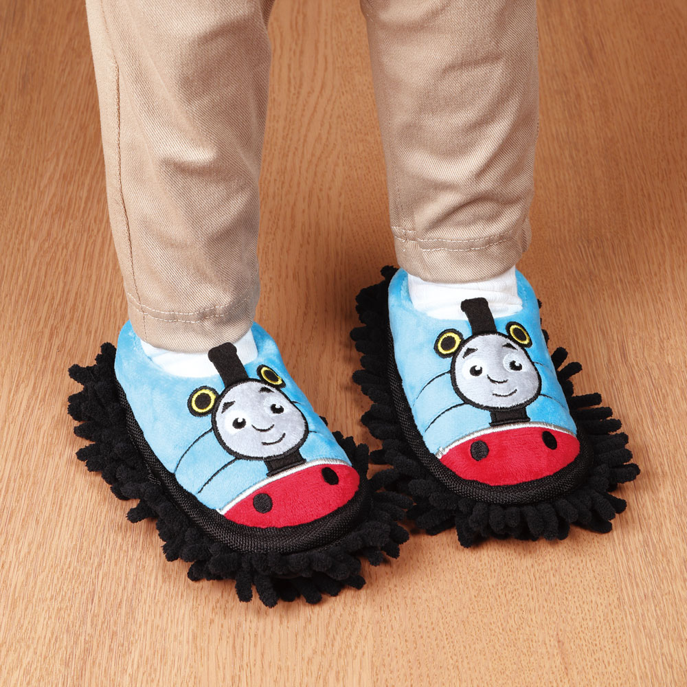 モップ付き スリッパ ルームシューズ おそうじ そうじ グッズ こども スケーター skater ZMS1 きかんしゃトーマス トーマス 男の子 男子 電車【子供 子ども キッズ 履く お手伝い おてつだい】