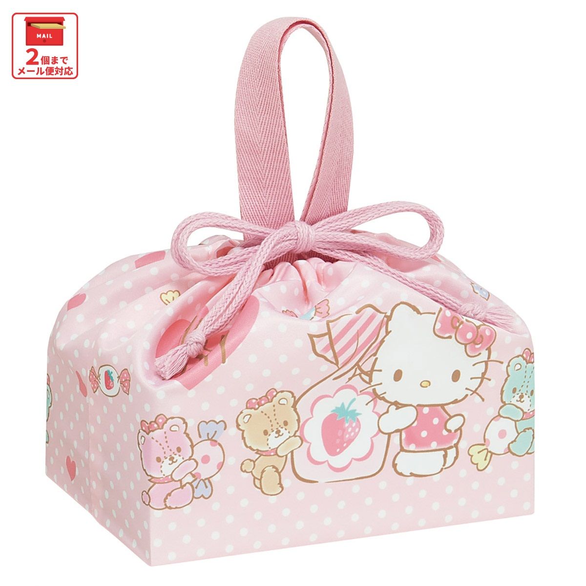 ハローキティ ランチ巾着　お弁当用品　サンリオ　カオハナ スケーター お弁当袋 幼稚園 キャラクター ランチ巾着 巾着袋 小学生