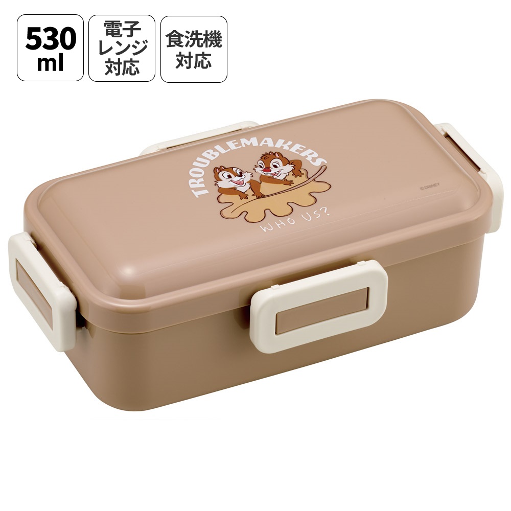 ふわっち　ドル箱 おかずがつぶれにくい ふわっと弁当箱 1段/530ml チップ＆デール