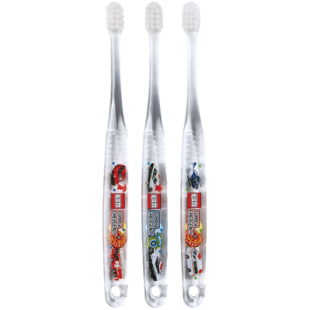 【激レア:新品未開封】スーパーハミガキッズ ヨッシー 子供用歯ブラシ タカラ クリア歯ブラシ 3本セット/乳児用トミカ23／TBCR4T_4973307635342