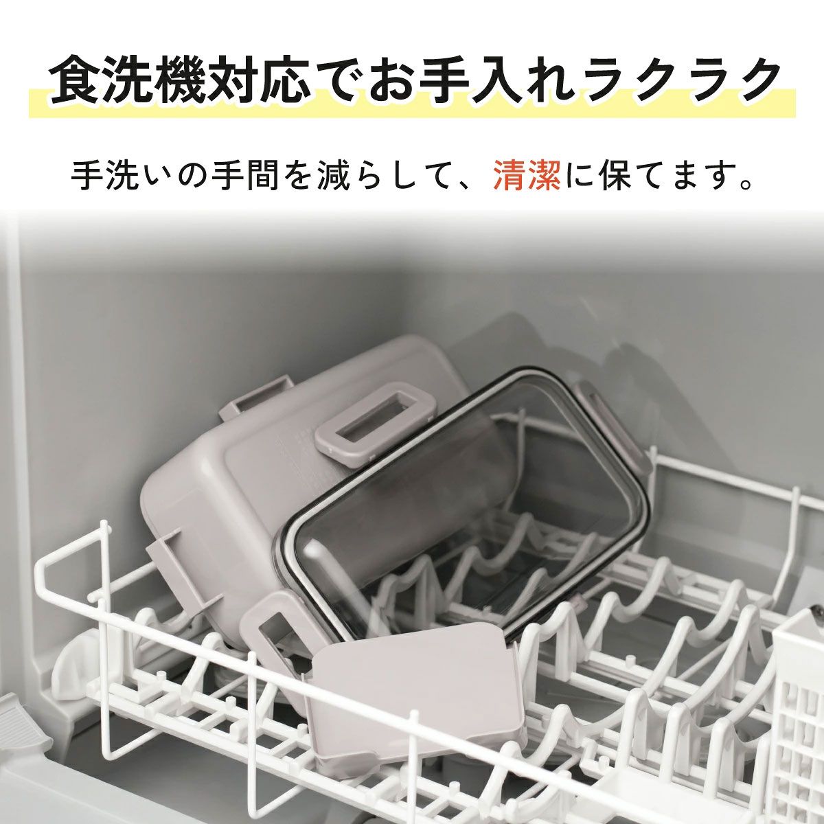 抗菌4点ロックランチボックス 1段/650mlトトロ　フェイス／YZFL7AG_4973307531088