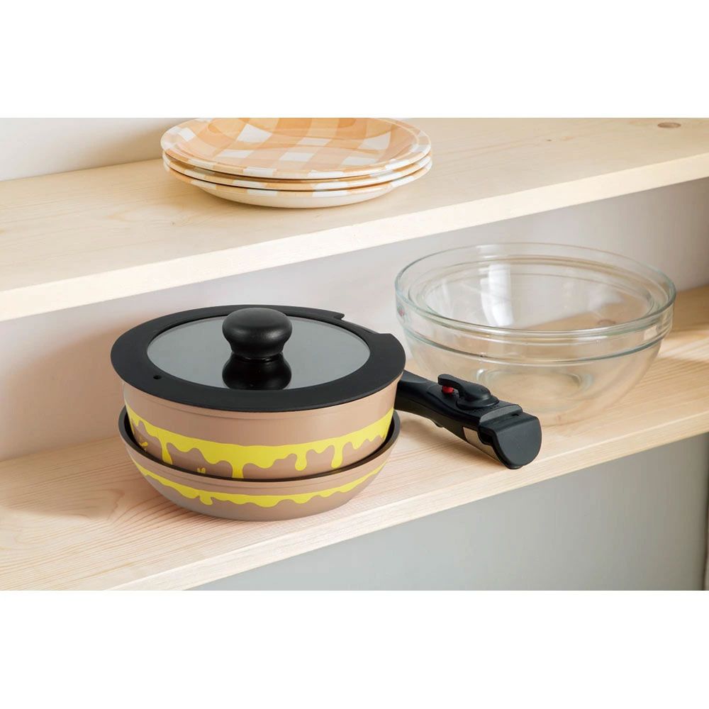 【送料無料】取っ手が取れる 鍋 &フライパン セット IH ガス火 対応 20cm 蓋付き ANFP2 スケーター くまのプーさん プーさん Pooh 女性 レディース