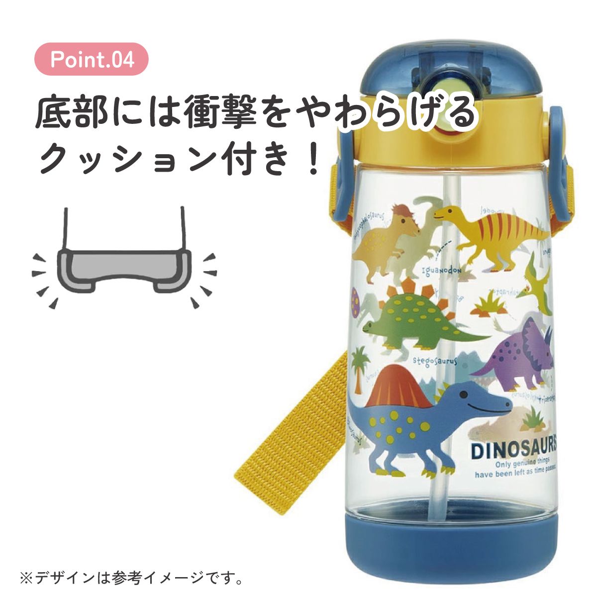 【送料無料】ワンプッシュストローボトル 480ml ディノサウルス ピクチャ/PDSH5_4973307624506