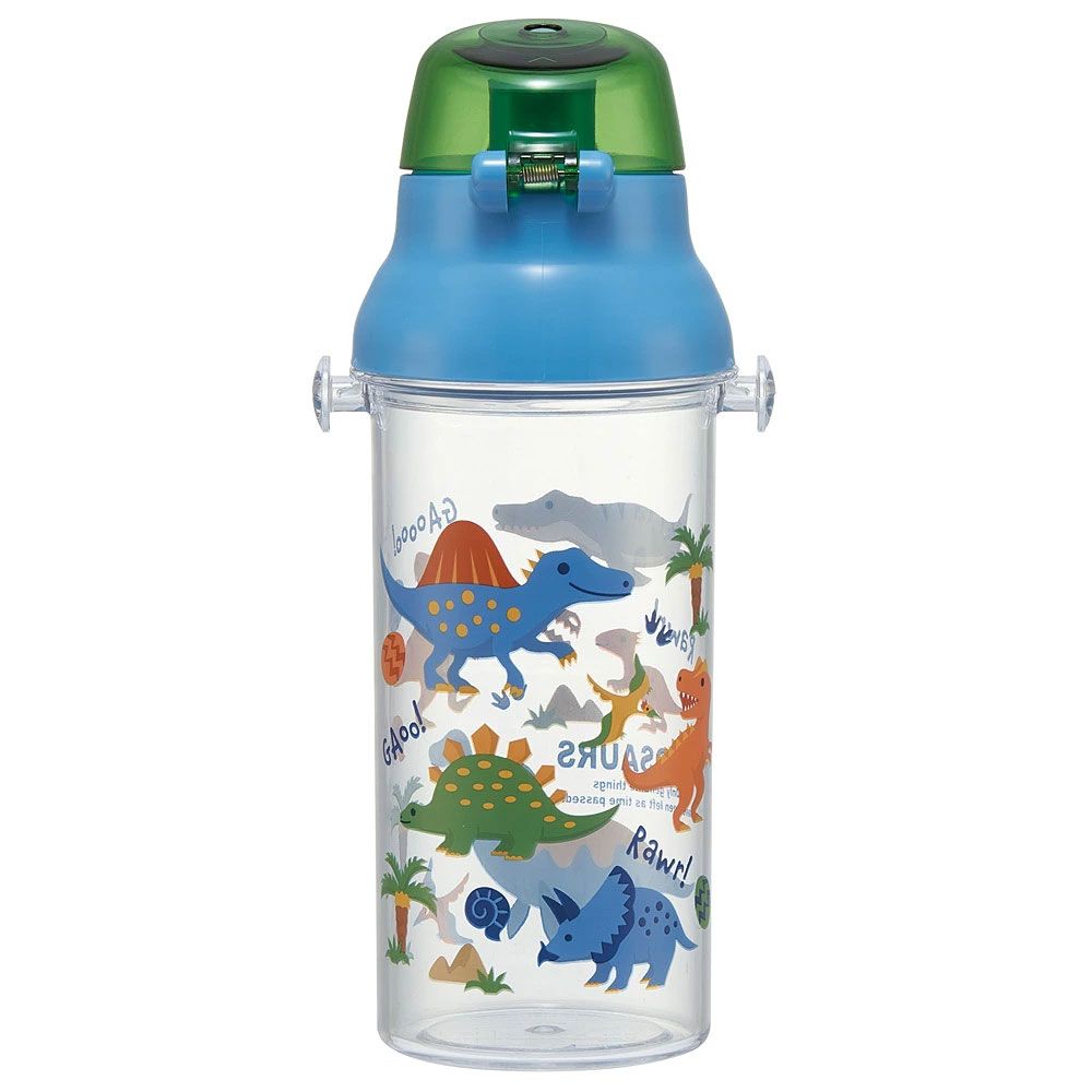 スケーター 水筒 キッズ ワンタッチ プラスチック 直飲み 透明 クリア ボトル 480ml skater PSB5TR ディノサウルス 2026 恐竜 ダイナソー 男の子 男子【キャラクター 子供 可愛い ワンプッシュ ダイレクト 軽量】