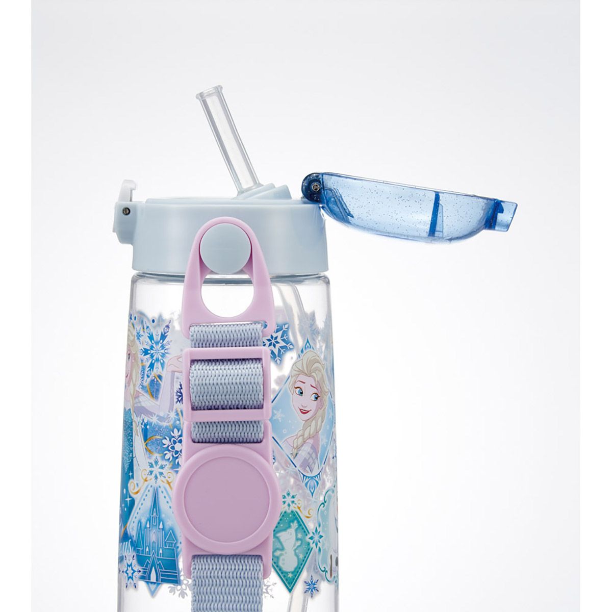 スケーター 水筒 キッズ ワンタッチ プラスチック ストロー ボトル クリア 480ml プラ水筒skater PDSH5 アナと雪の女王 27年 アナ雪 ディズニー 女の子【キャラクター 子供 かわいい ワンプッシュ 軽量 ショルダー】