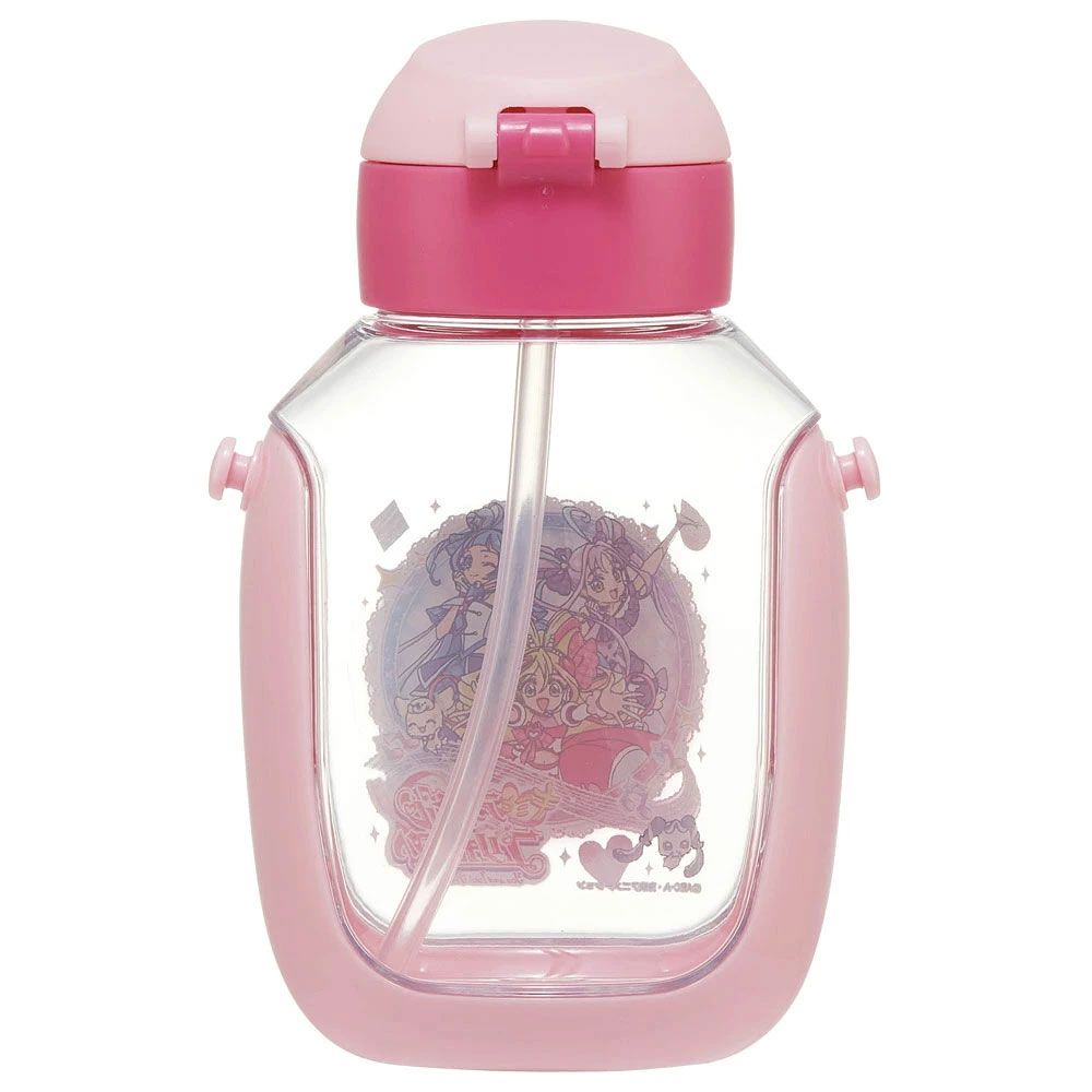 【送料無料】ワンプッシュ式ストロー水筒 プラスチック製 530ml キミとアイドルプリキュア/PDSH6DX_4973307707032