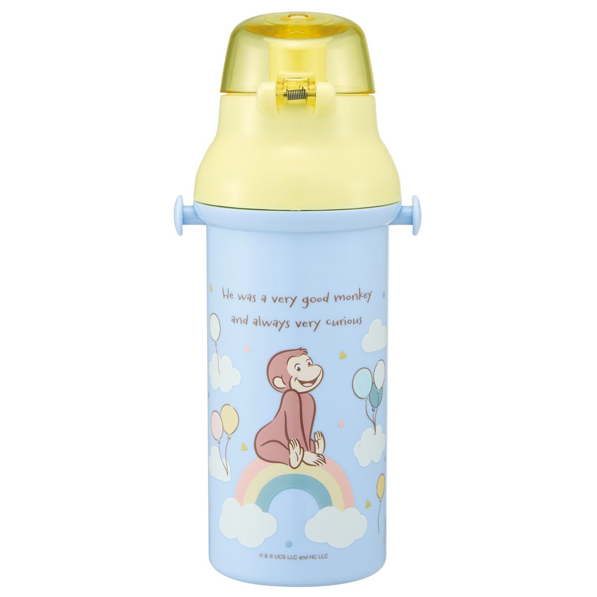 スケーター 水筒 直飲み 大容量 480ml ワンタッチ プラスチック 食洗機対応 キッズ 幼児 skater PSB5SAN おさるのジョージ 27年 ひとまねこざる 男の子 女の子【ショルダー ベルト 子供 こども 子ども 子供用 小学生 小学校】