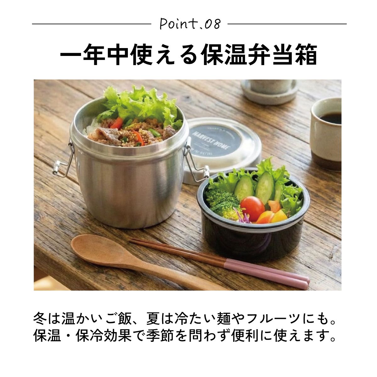 【送料無料】抗菌真空ステンレスランチジャー　丼タイプ 550ml/2段ベーシック／STLBD6AG_4973307550379