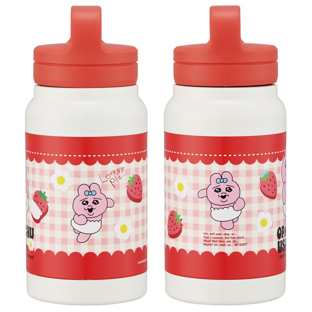 【送料無料】ステンレス マグボトル おすすめ 水筒 350ml 保温 保冷 skater 保温保冷 直飲み 軽量 スケーター STSC4 おぱんちゅうさぎ いちご おパンチュウサギ 女子【保冷保温 スクリューハンドル付き マイボトル おしゃれ シンプル】