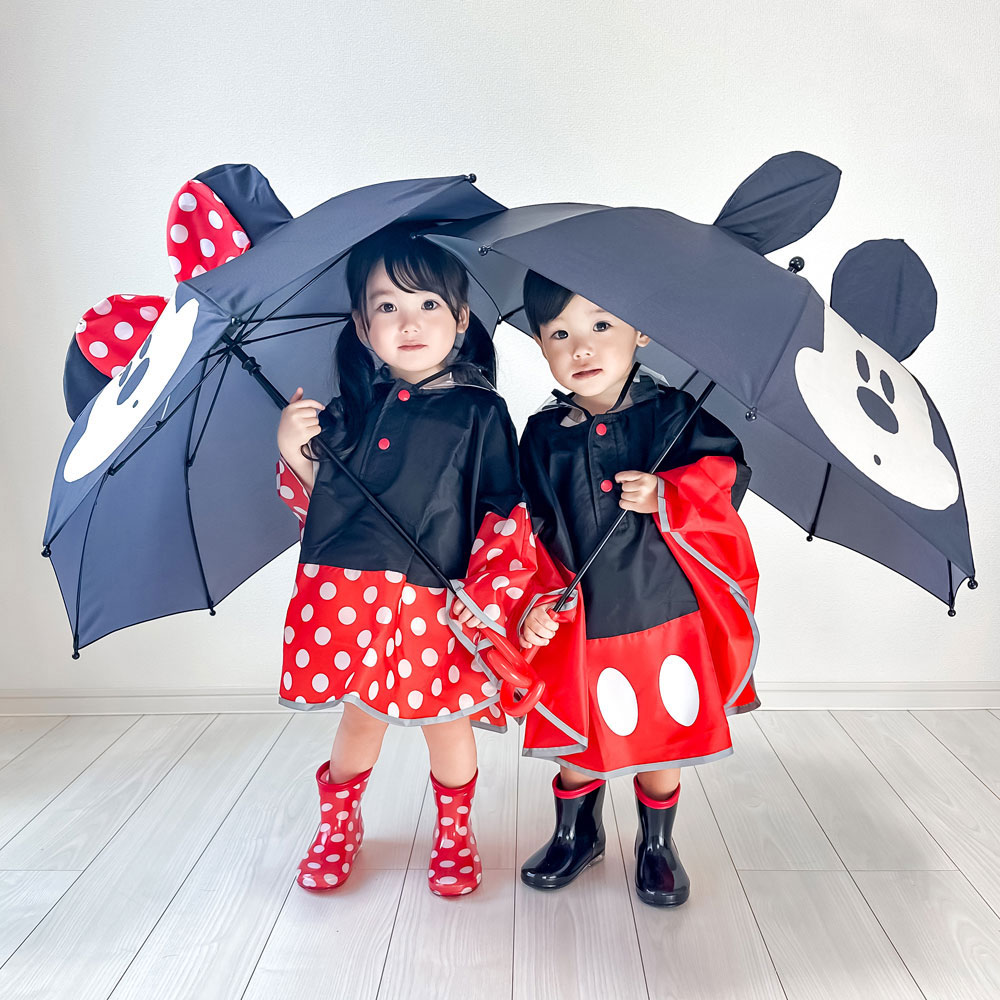 子供用 子供 傘 45cm キッズ 手開き 長傘 かさ 雨傘 なりきり レイングッズ スケーター skater UBER45N ミニーマウス ミニー Minnie ディズニー 女の子 【 レイン】