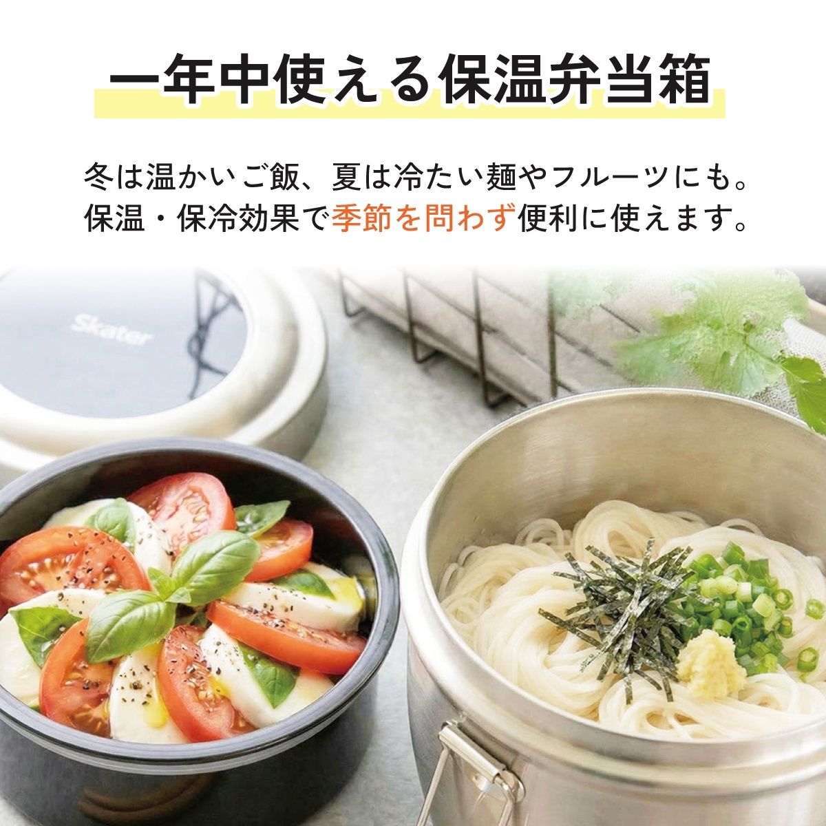 【送料無料】抗菌真空ステンレスランチジャー 丼タイプ 800ml/2段ベーシック/STLBD8AG_4973307550416