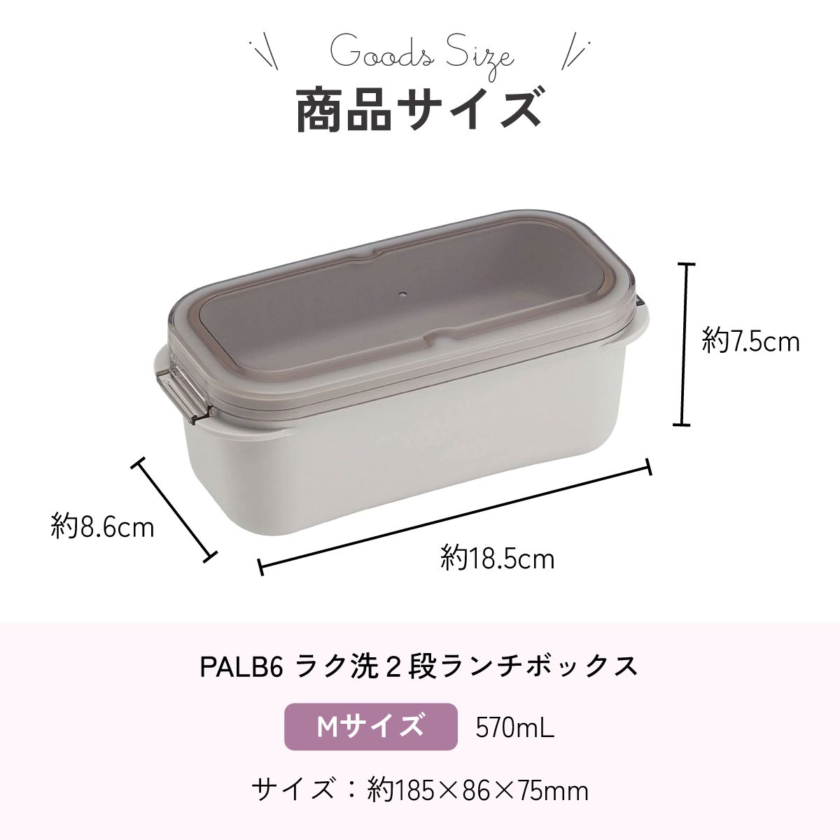 スケーター パッキン一体型 ラク洗 らくあら 2段ランチボックス 570ml
