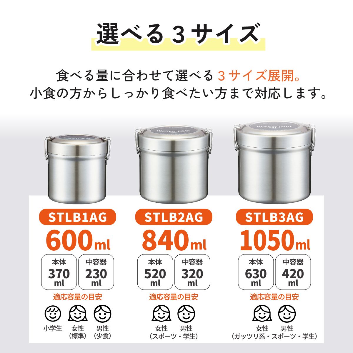 【送料無料】保温・保冷真空ステンレスランチジャー 600ml 保温保冷弁当箱 抗菌容器 /シルバー/STLB1AG_4973307550317