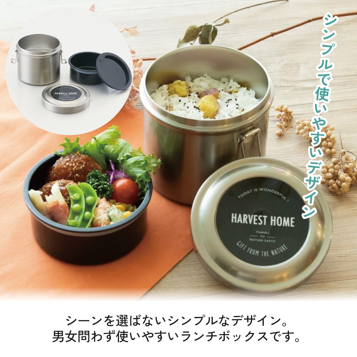 【送料無料】保温・保冷 抗菌真空ステンレスランチジャー 840ml/2段 シルバー /保温・保冷弁当箱 STLB2AG_4973307627569