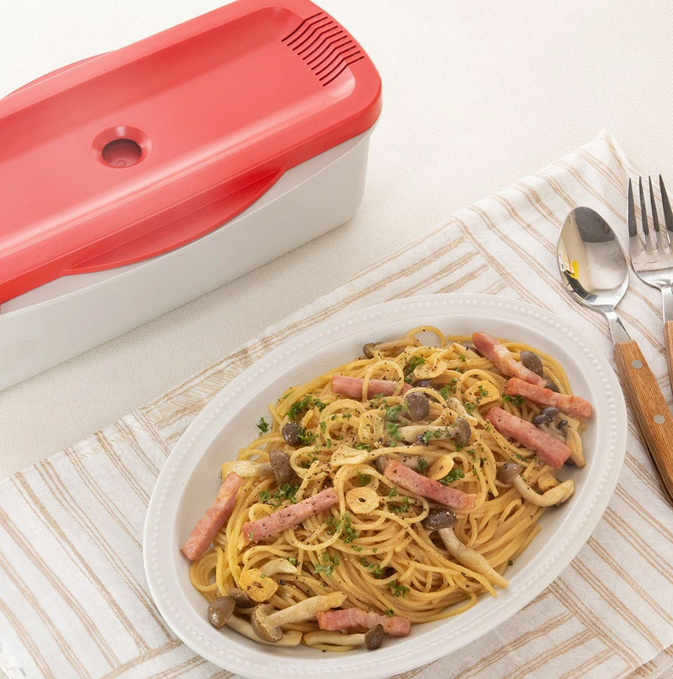 【送料無料】電子レンジ スチーム パスタ メーカー スパゲッティ 簡単 調理 料理 便利 スケーター skater MWPSM1 グレー おしゃれ シンプル