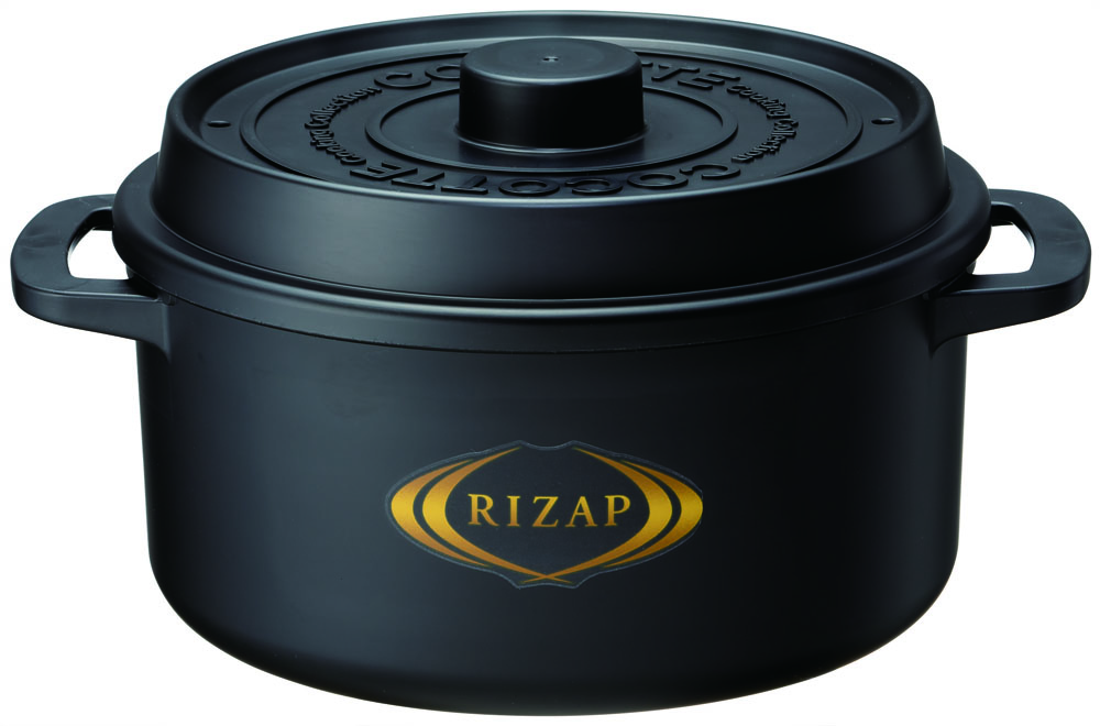 【送料無料】ココット風 電子レンジ 用 鍋 1.6L ライザップ RIZAP 時短 で ハッピー 共同開発 レシピ 付き なべ ザル 付き レンジ調理