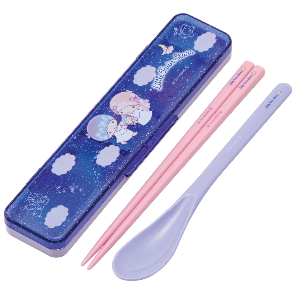 抗菌音が鳴らないコンビセット(箸・スプーン) 箸18cm ツインスター 夜空/CCS3SAAG_4973307599057