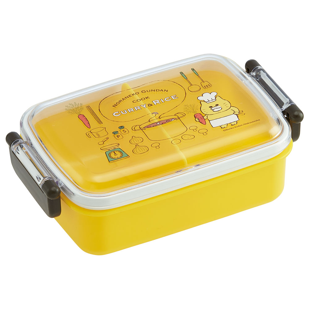 抗菌おかずがつぶれにくい ふわっとフタお弁当箱(角型) 1段/450ml ノラネコぐんだん/RBF3ANAG_4973307640155