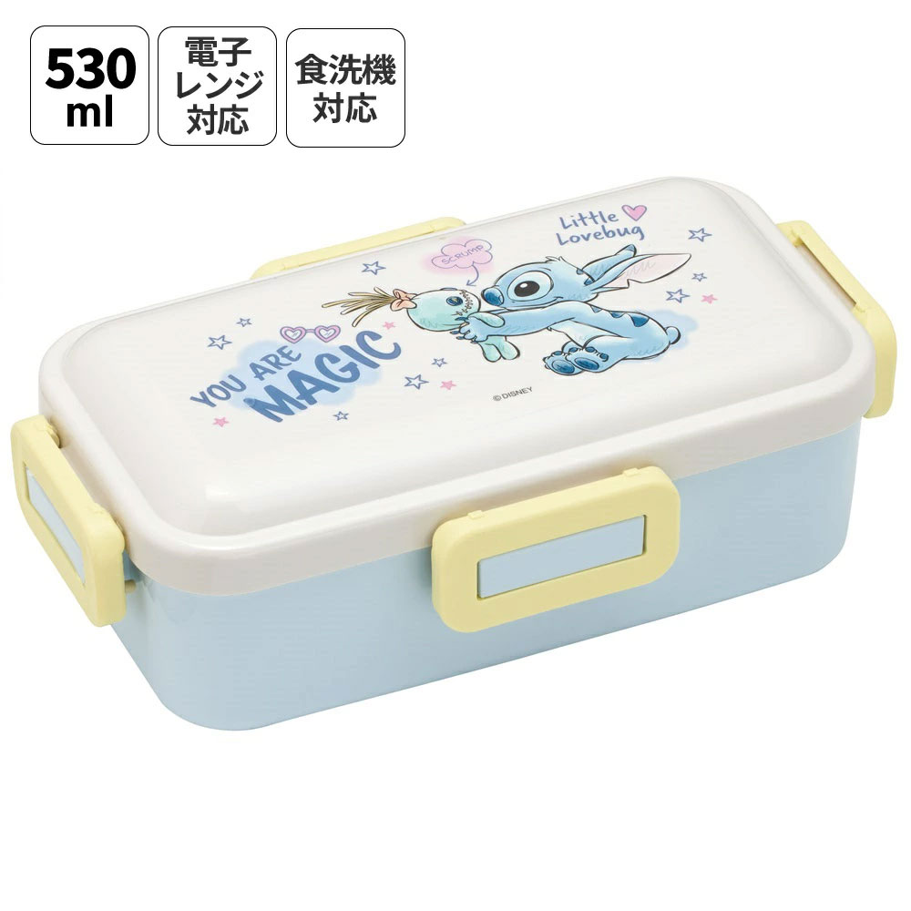 スケーター 弁当箱 530ml 大人 一段 仕切り 食洗機 レンジ 対応 日本製 ランチボックス skater PFLB6 リロ&スティッチ スティッチ ハグ ディズニー 男子 女子【レディース 4点ロック お弁当箱 ドーム型 1段 食洗機OK】