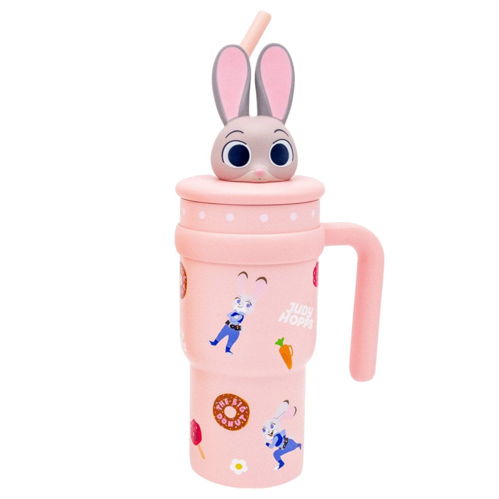 スケーター ハンドル付き ストロー タンブラー 700ml 保冷 専用 マスコット付き skater STSTBM7 ズートピア ジュディ ディズニー【子供 キッズ 大人 真空二重構造 持ち手付き】