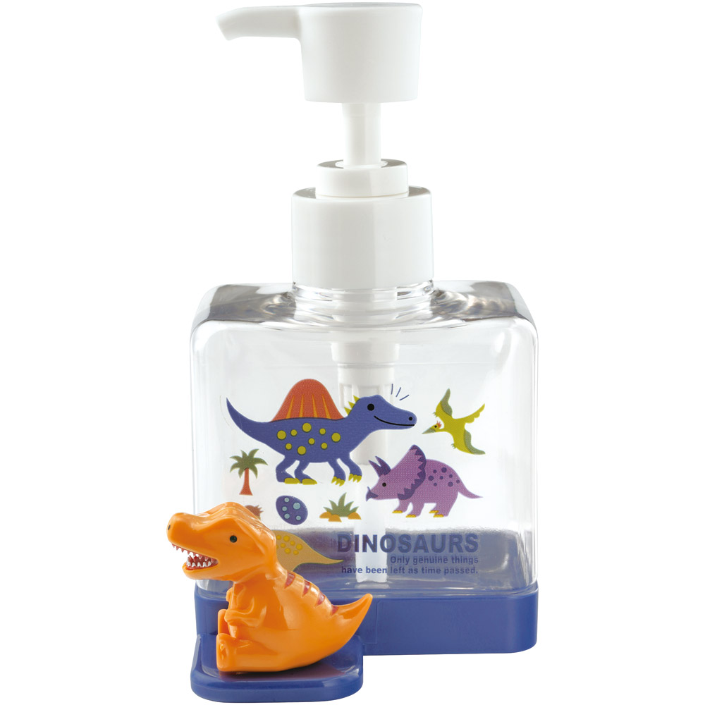 マスコット付き ソープ ディスペンサー 250ml 詰め替え ボトル 手洗い ポンプボトル スケーター skater BSSD1 ディノサウルス 恐竜 ダイナソー 男の子 男子【ハンドソープ 洗面用品 洗面所 手動 キャラクター】