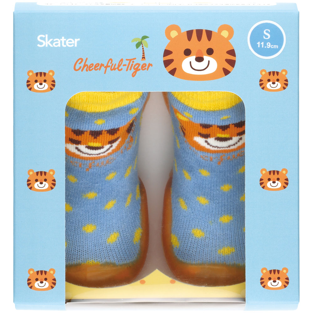 ソックス シューズ ギフトボックス S 11.9cm ベビー 靴 赤ちゃん BSSHL2G スケーター skater トラ とら チアフル タイガー 動物 男の子 男子【キャラクター 靴下 くつ クツ ファーストシューズ】