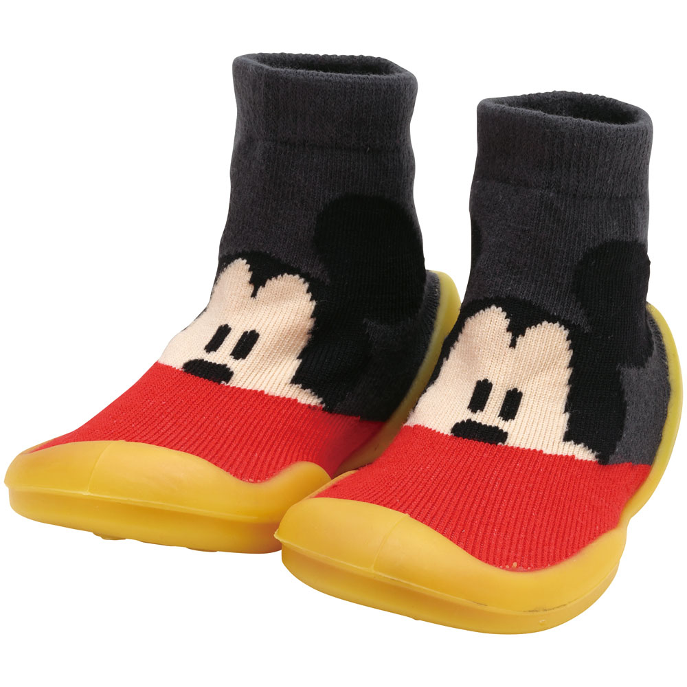 ソックス シューズ M 12.6cm ベビー ファースト シューズ 靴 赤ちゃん BSSHL3 スケーター skater ミッキーマウス ミッキー Mickey 男の子 女の子【キャラクター 靴下 くつ クツ ファーストシューズ 室内履き ベビーシューズ 子供】