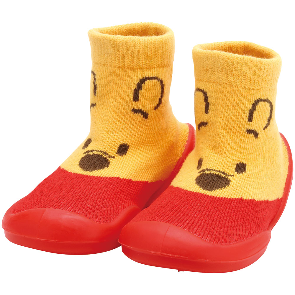 ソックス シューズ L 13.3cm ベビー ファースト シューズ 靴 赤ちゃん BSSHL4 スケーター skater くまのプーさん プーさん Pooh 男の子 女の子【キャラクター 靴下 くつ クツ ファーストシューズ 室内履き ベビーシューズ 子供】