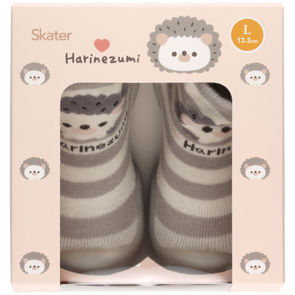 ソックス シューズ ギフトボックス L 13.3cm ベビー 靴 赤ちゃん BSSHL4G スケーター skater Pompon's ハリネズミ はりねずみ 動物 キャラクター【キャラクター 靴下 くつ クツ ファーストシューズ】