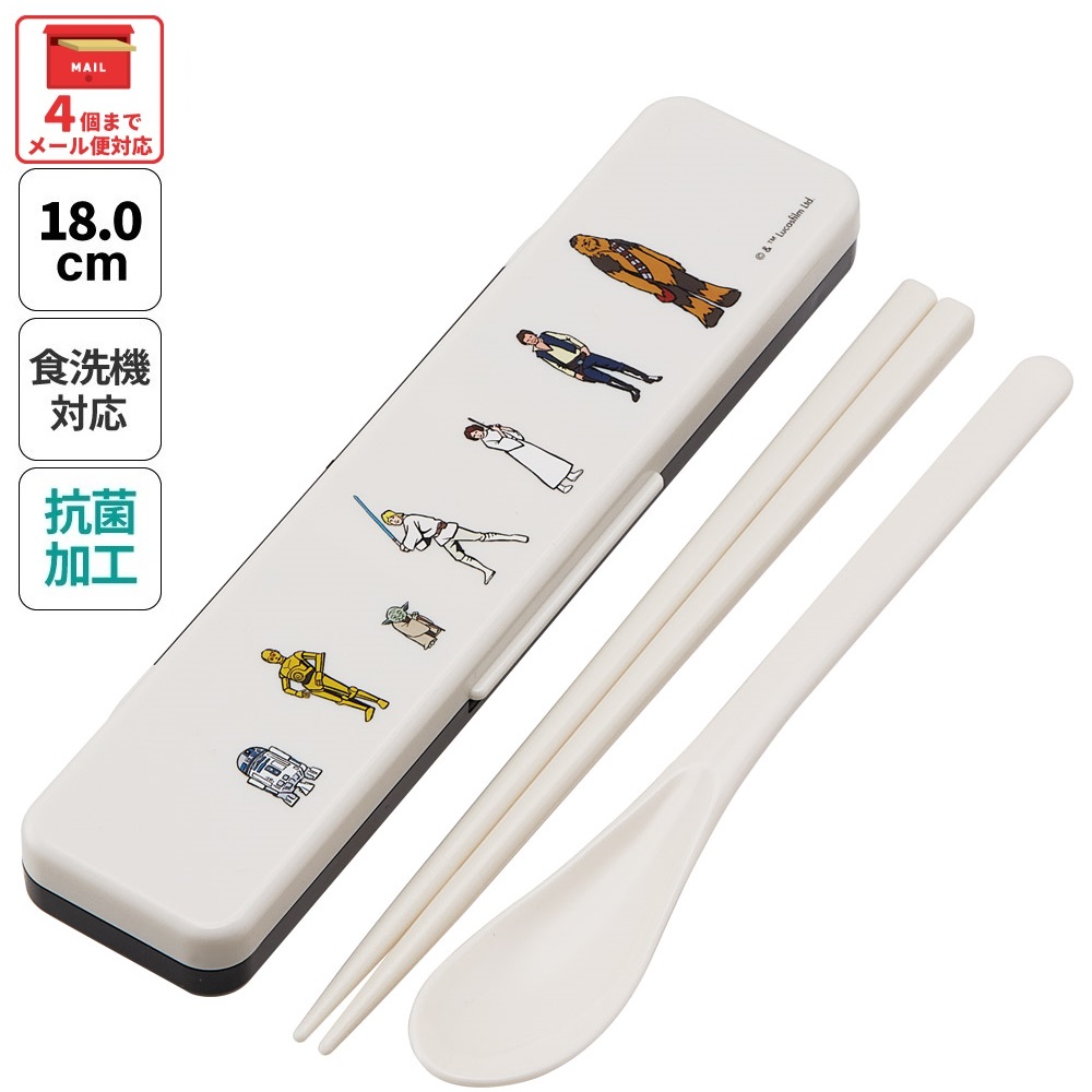 抗菌音が鳴らないコンビセット(箸・スプーン) 箸18cm ＳＴＡＲＷＡＲＳ 反乱モチーフ／CCS3SAAG_4973307711923