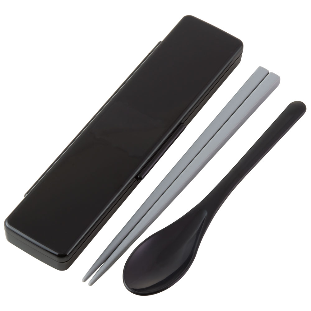 お箸 スプーン セット 食洗器対応 抗菌 カトラリー カトラリーセット お弁当 skater CCS45SAAG スケーター リッチブラック 黒 色 無地 シンプル