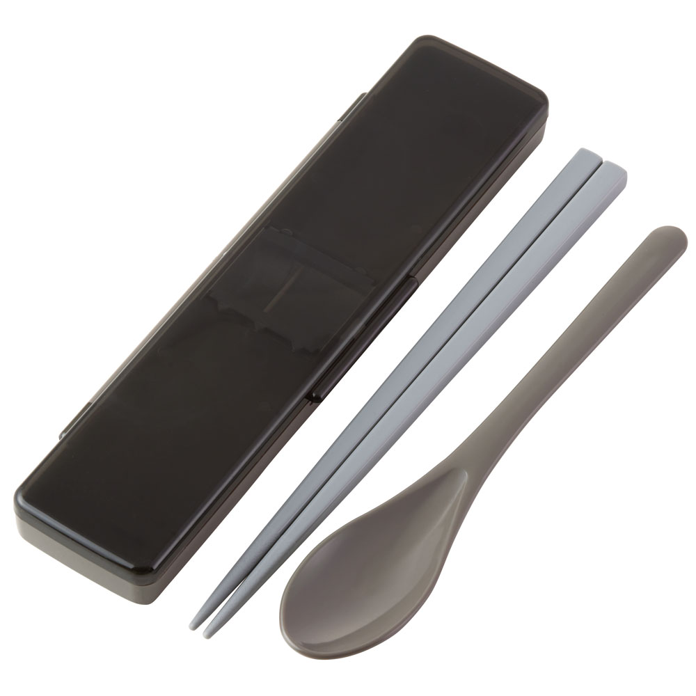 お箸 スプーン セット 食洗器対応 抗菌 カトラリー カトラリーセット お弁当 skater CCS45SAAG スケーター チャコールグレー グレー 灰色 色 無地 シンプル