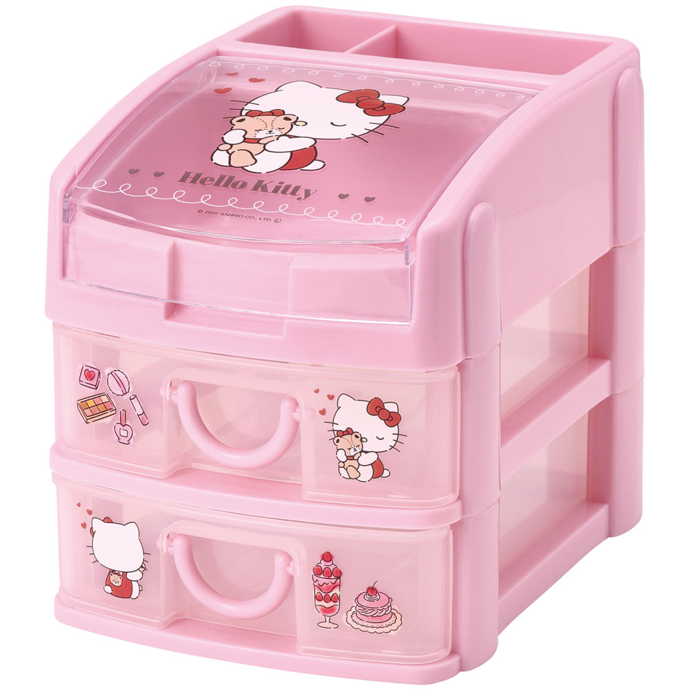 ミニチェスト 卓上 キャラクター 小物入れ 引き出し 小物収納 小物ケース 子供 キッズ スケーター CHE3N キティ ハローキティ キティちゃん 女の子【アクセサリー 収納 薬入れ 薬ケース プラスチック チェスト】