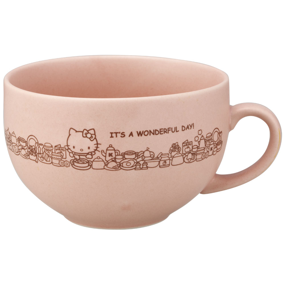 【送料無料】陶器製 スープマグ カップ コップ 美濃焼き 陶器 キャラクター 大人 子供 スケーター skater CHMG45 キティ ハローキティ キティちゃん 女の子【陶器製 陶製 陶磁器】