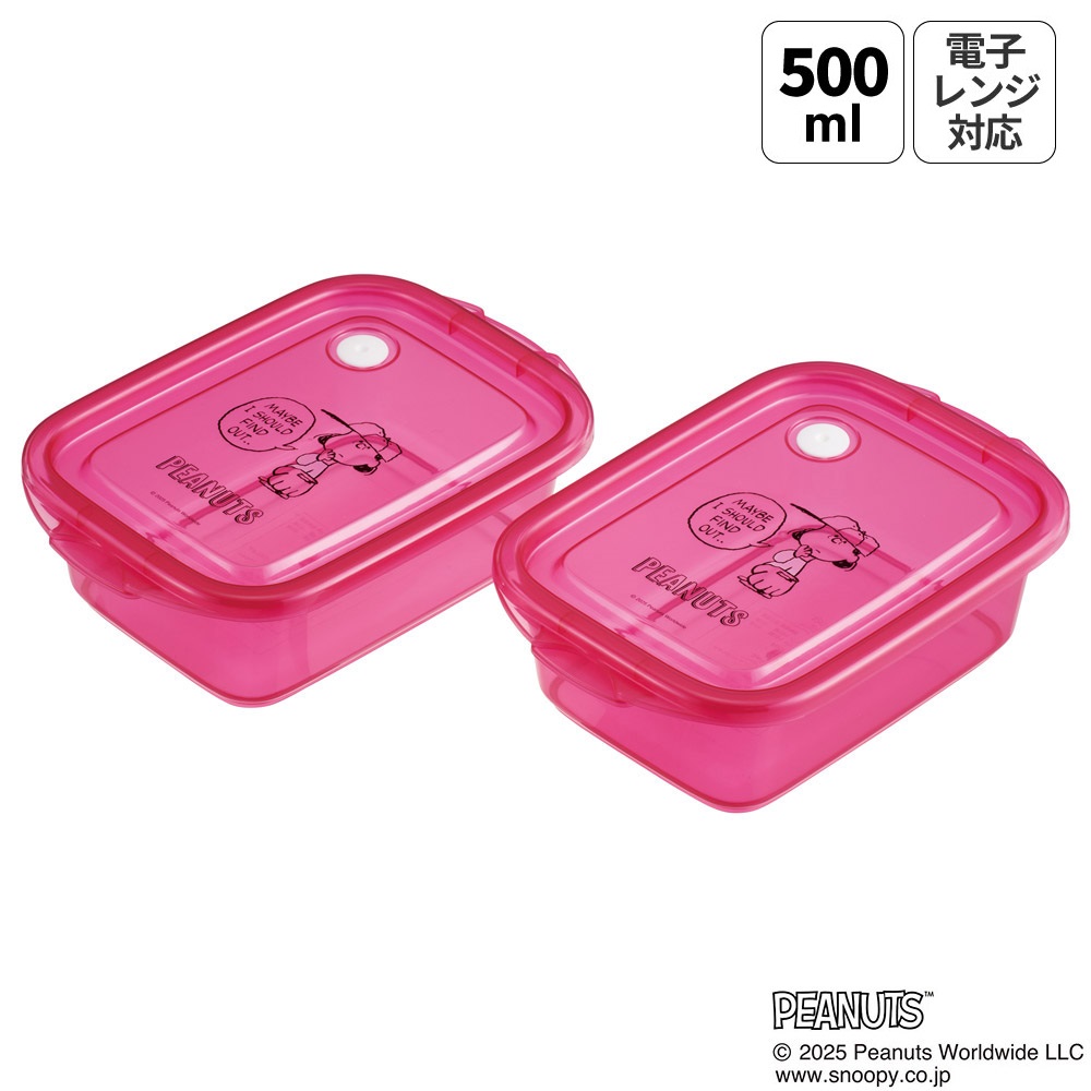 スケーター 保存容器 弁当箱 フードコンテナ シールボックス 2個セット 500ml プラスチックskater FCN2W ルーシー スヌーピー SNOOPY PEANUTS ピーナッツ【おしゃれ 食品保存 食材保存 シンプル お弁当 ランチボックス】