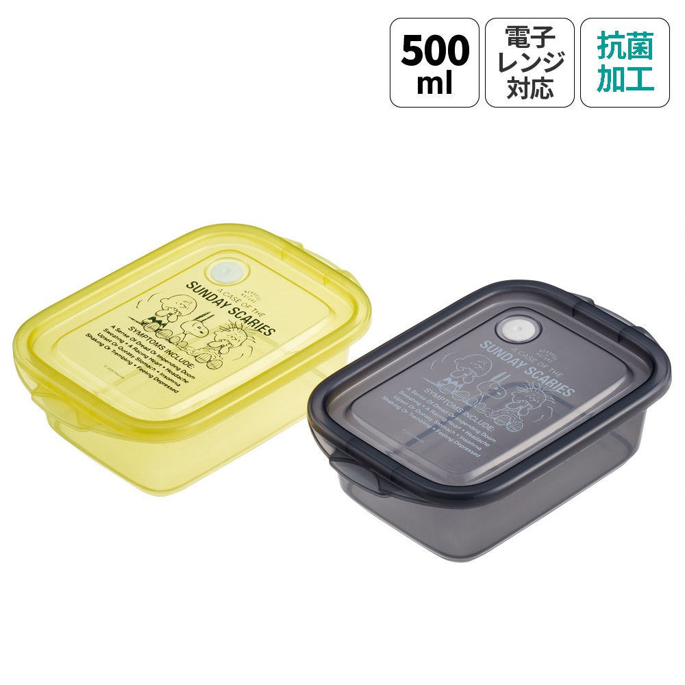 抗菌 保存容器 弁当箱 フードコンテナ シールボックス 2個セット 500ml 日本製 skater FCN2WAG スケーター スヌーピー SNOOPY グッドネス PEANUTS GOODNESS 75th