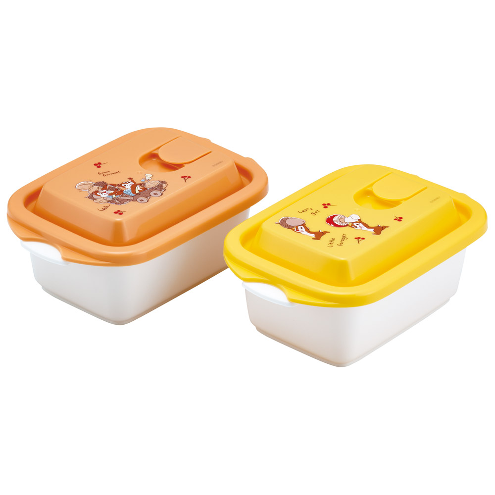 スケーター 保存容器 セット 2個入り 300ml エアー弁 ふわっと プラスチック 食品 おしゃれ skater FCNF1W チップ&デール チップとデール オータム AUTUMN【電子レンジ対応 保存 弁当箱 お弁当箱 ランチ かわいい】