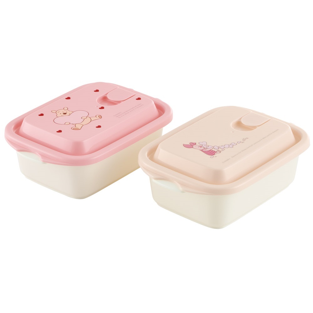 スケーター 保存容器 500ml 2個セット プラスチック 蓋付き 日本製 電子レンジ キャラクター skater FCNF2W くまのプーさん HUG&HEART POOH【レンジ 四角 食品 ドーム型 ふわっと おしゃれ ふた】