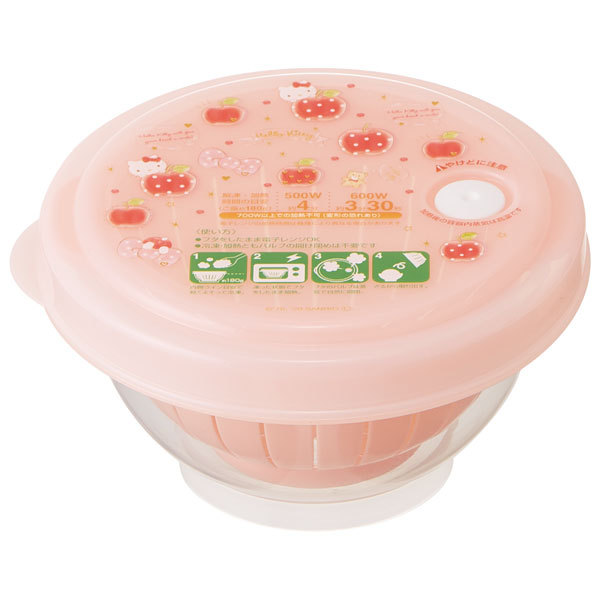 お茶碗型薄肉ごはん保存容器[Ｓサイズ]●ハローキティ ハピネスガール●//電子レンジ ご飯 保存 温め ごはん 冷凍 冷蔵 キティちゃん サンリオ Sanrio// スケーター