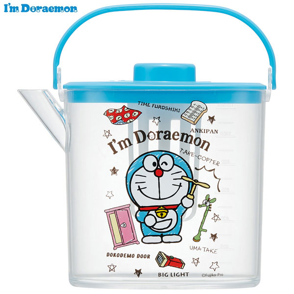ティーバッグ用茶こし付 冷茶ポット[1.2L]●アイムドラえもん ひみつ道具●//冷水筒 ウォーターポット ピッチャー 常備保存用ポット 水分補給 持ち手付き 洗いやすい 熱湯OK アイムドラえもん  ドラえもん// スケーター