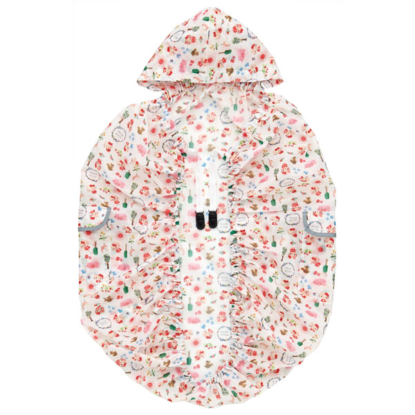 ベビーレインケープ●ハローキティ フォレストフレンズ●//レイングッズ レインカバー 雨具 梅雨 雨対策 風よけ 防寒 お出かけ 雨の日 外出 フード付き 収納袋付き 撥水 はっ水 2WAY キャラクター キティちゃん サンリオ Sanrio// スケーター