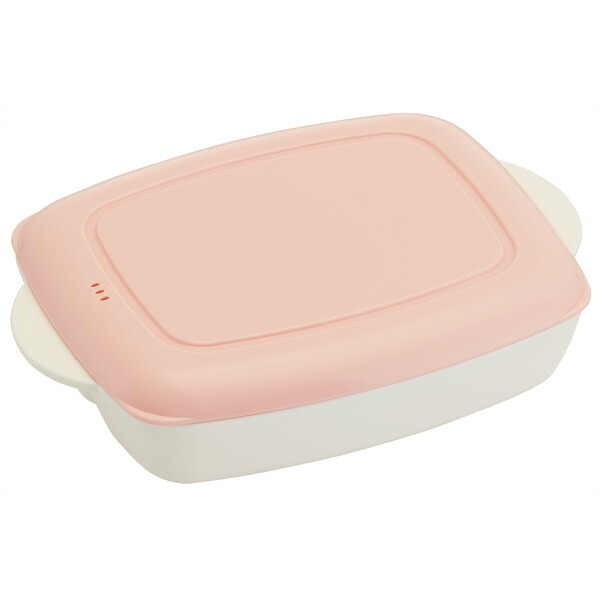 作り置きワンプレート(M)[640ml]●パウダーパステル ピンク●//おうちランチ 仕切りプレート フタ付き 冷凍 冷蔵 夜食 昼食 朝食 電子レンジ対応 食洗機対応 つくりおき 便利// スケーター