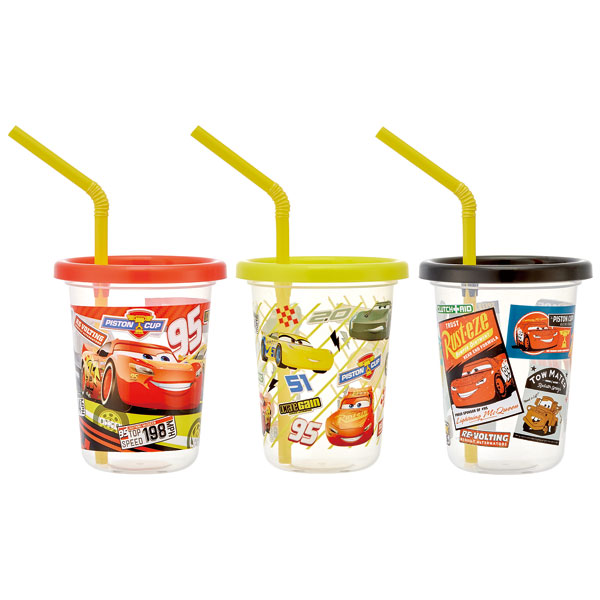 ストロー付タンブラー 230ml/3個セットカーズ２１／SIH2ST_4973307555763／スケーター