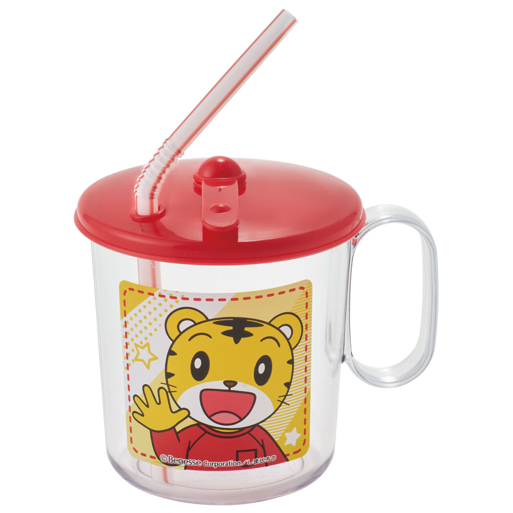 【ベビー用品】 抗菌 ストロー コップ　しまじろう 22　// 銀イオン Ag+ ベビー キッズ 幼児 子供 食器 ふた フタ 付き 取っ手 付き かわいい キャラクター SKJ6AG 4973307568749 スケーター