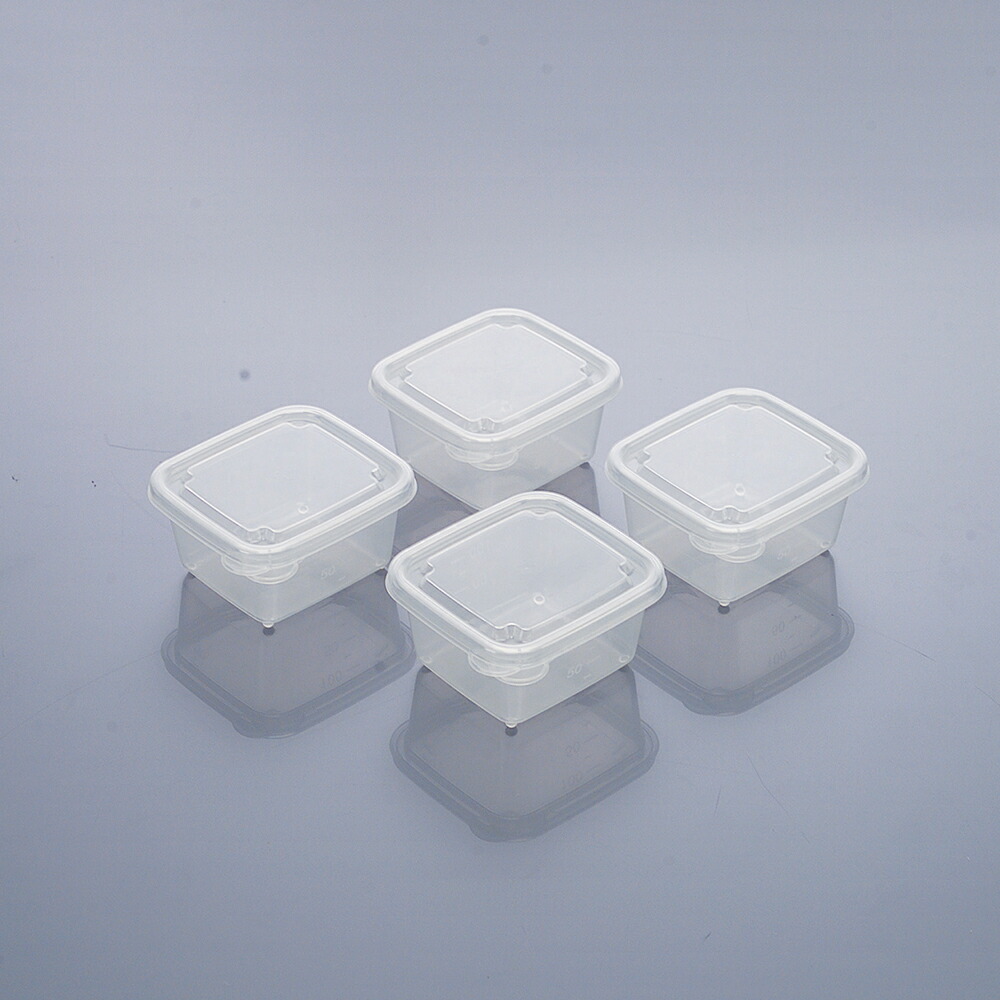 ミニシール 容器 L [ 容量 100ml × 4個 セット ]　// 保存容器 小分け 離乳食 薬味 食品 小さい ミニ 作り置き 便利 MMS3N 4973307575709 スケーター