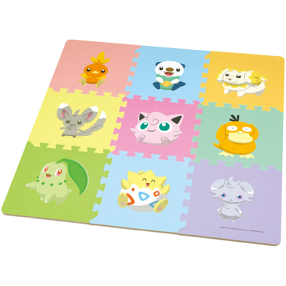 スケーターパズルマット キャラクター コーナー ジョイント パズル キッズ マット 子供 skater IPZM1 ポケットモンスター (B) ポケモン コダック ニャスパー【ジョイントマット プレイマット フロアマット かわいい】